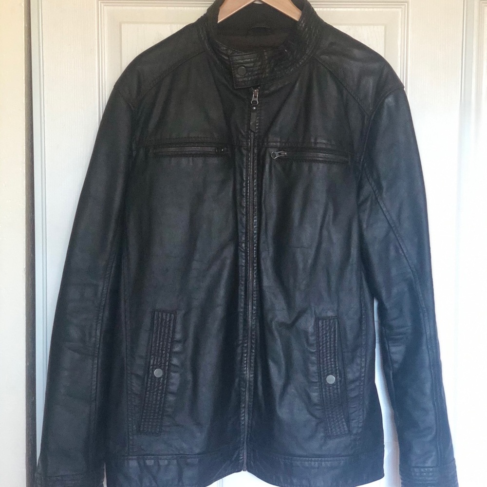 Celio Men’s Genuine Leather Aviator Jacket XXL